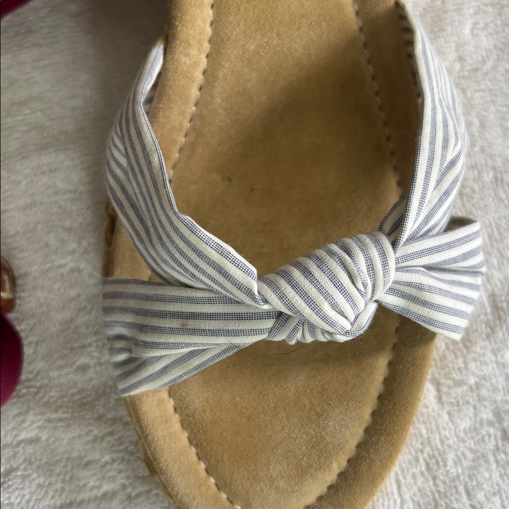 J Crew blue and white striped Espadrille, NWOT, size 7 - Picture 2 of 6